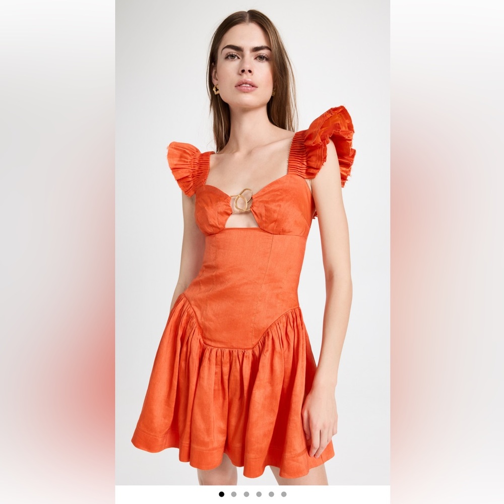 Aje Simone Frille Sleeve Mini Dress